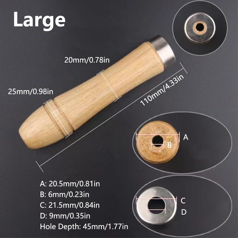 TopHomer 20 Pieces Wooden File Handle, Safety File Handle with
