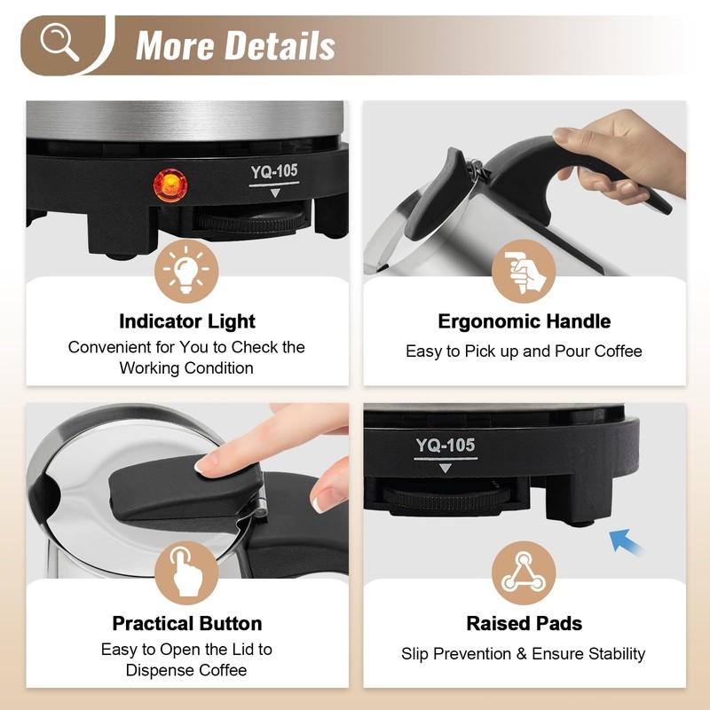 Stainless Steel Coffee Machine Maker Electric Espresso Coffee Maker Electric
