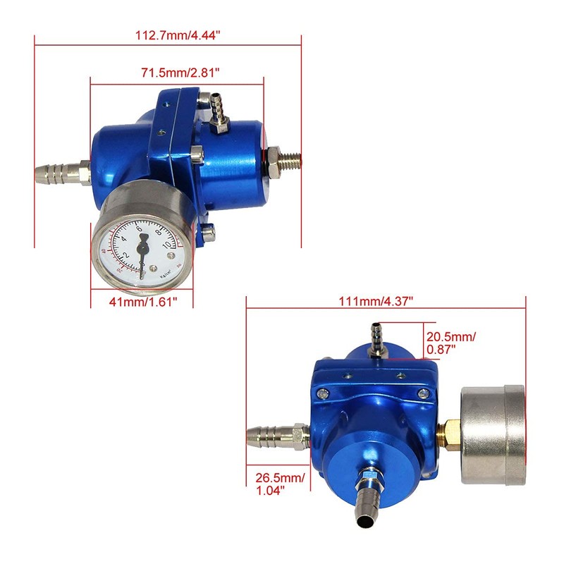 Adjustable Fuel Pressure Regulator with Gauge Hose 0-140 PSI Universal