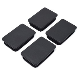 Design61 4 x Square Pipe Plugs, Lamellar Plugs, 100 x 60 mm with Slats for Wall Thickness up to 2.5 - 4.5 mm