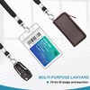 3 Pack Clear ID Badge Holder with Lanyard Black Lanyards