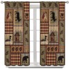 Cabin Curtains, Country Style Farmhouse Deer Bear Nature Forest Window