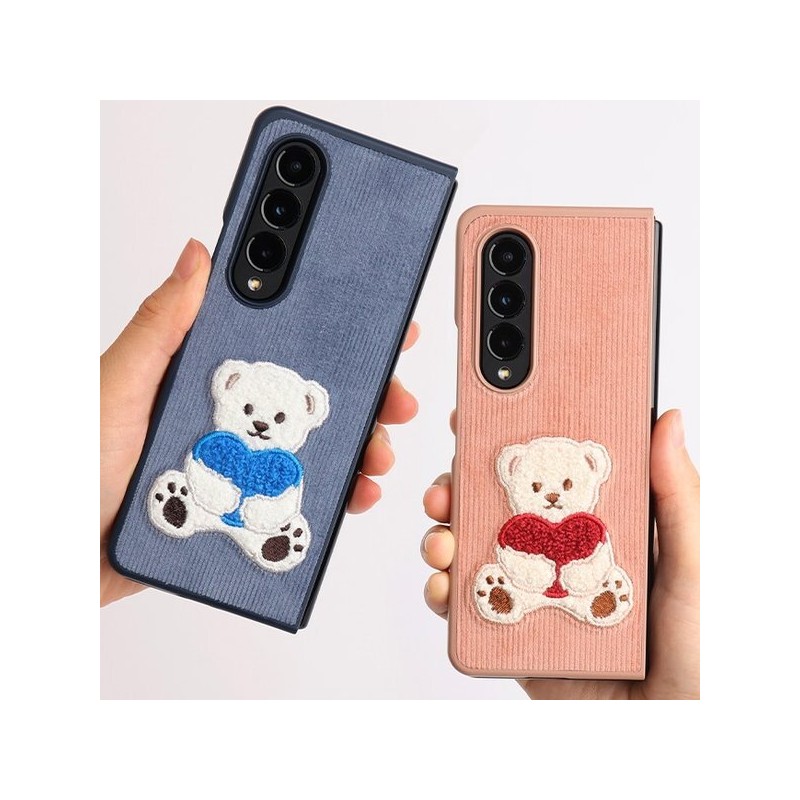 Design Skin (신세계김해점)( 갤럭시 Z폴드4 ) 자수 바타입(빅베어)-핑크 ITM22799 (Shinsegae