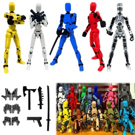 DANONI Titan 13 Action Figure,Lucky Robot 13 13 Action Figures,Creative 3D Printed Action Figure,Multi Jointed Action Figures Desktop Decorations for Kids Adult(5PCS-Assembly Required)