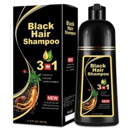 Meidu 500ml Permanent Black Hair  Dye Shampoo Fast Hair Dye Shampoo 3 In One