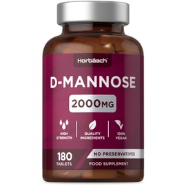 Horb?ach D-Mannose Tablets 2000mg | 180 Vegan Count | High Strength DMannose Supplement | No Preservatives | by Horbaach