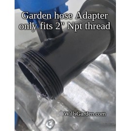 Connect IBC Tote Garden Hose Adapter - 2" NPT to 3/4" Garden Hose Faucet Easily Connect