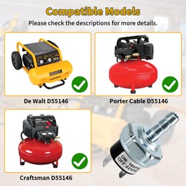 180-225 PSI Air Compressor Micro Pressure Power Switch, Compatible with De Walt Por ter Ca ble Crafts man Air Compressor, Fit for D55146 D55167 D55168 D55146-CA D55167-CA D55168-CA, Replace AB-9063290