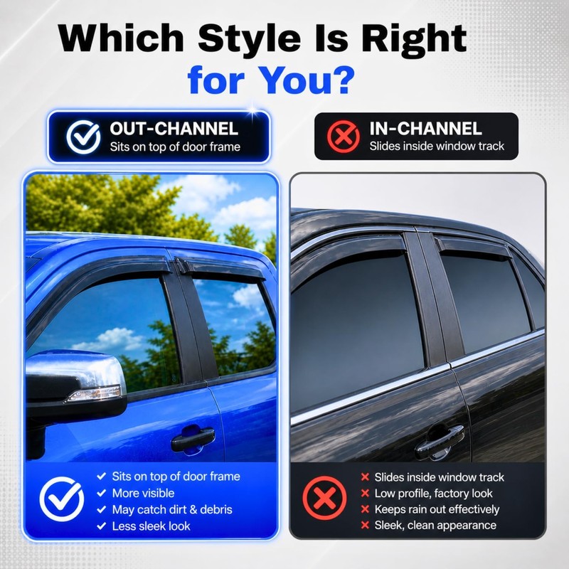 IG Window Visor for Volvo XC90 2016-2024, Rain Guard Tape-On