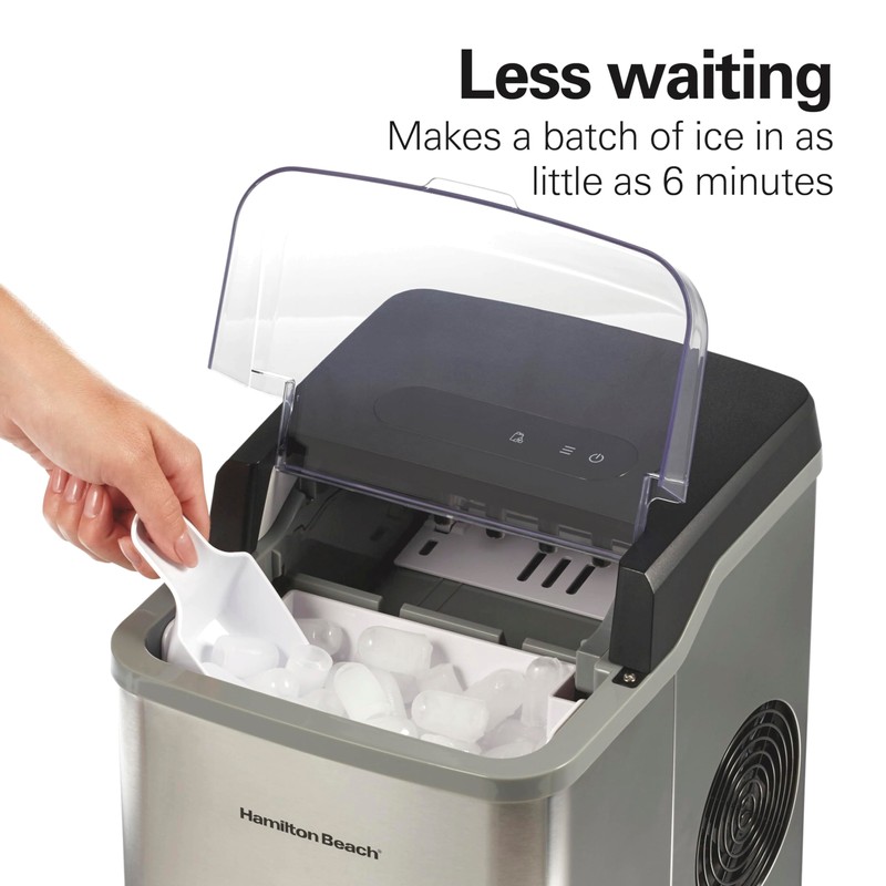 Hamilton Beach Bullet Countertop Ice Maker Machine, Makes 26 Lbs/Day,