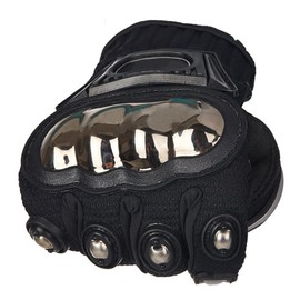 TINTON LIFE® Metal Protective Motorcycle Gloves Full Finger Gloves Summer Motorbike Gloves, Black Medium