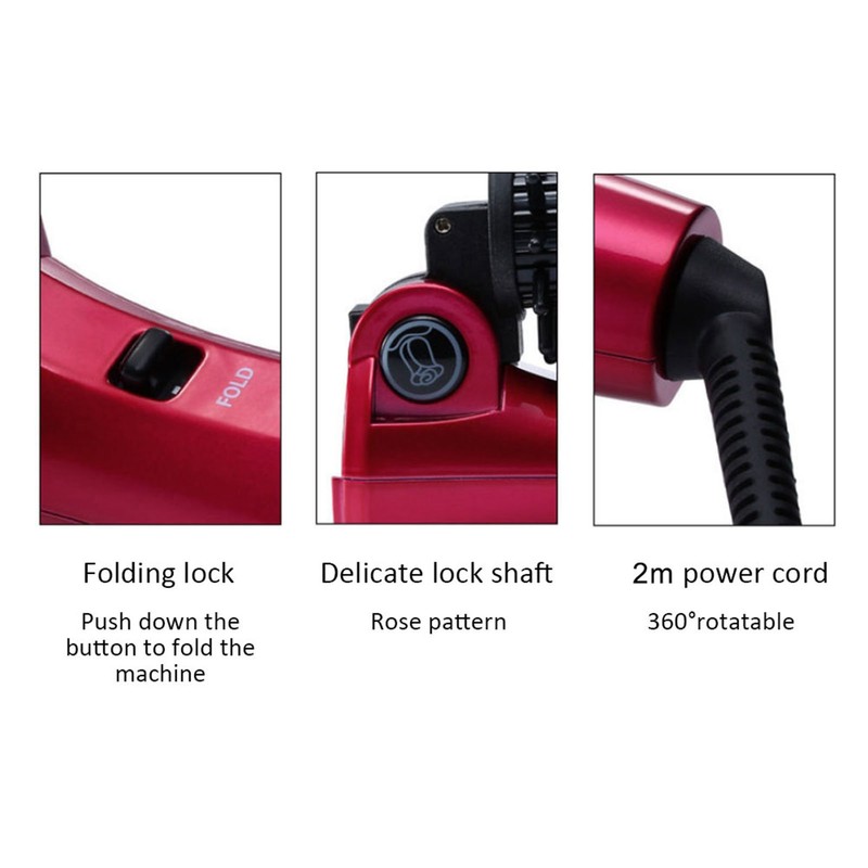 Electric Folding Hair Curler Comb Brush Portable Hair Dressing Beauty