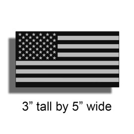 Real Sticky 3 x 5 Black Gray Grunge American Flag Sticker USA Car Vehicle Subdued Decal