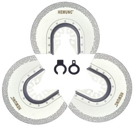 HEMUNC 3pcs Oscillating Tool Blades for Grout Removal Tile Mortar Concrete Masonry