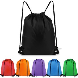 Drawstring Backpack 6 Colors Drawstring Bags, Draw String Back Bag Drawstring Bags Bulk for Sports, Gym, Travel, Swimming, Beach (6 PACK) - Color: Multicolor, Number of: 10