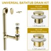 Yaseingoo Brushed Brass Bathtub Drain Stopper and Overflow Kit, Solid