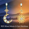 VONALA Sun Moon Stars Earrings Moonstone Sterling Silver Asymmetric Celestial