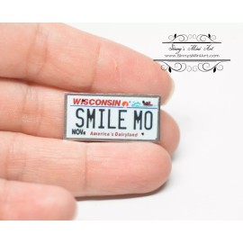 SMA 1:12 Dollhouse Miniature Wisconsin License Plate BD L148