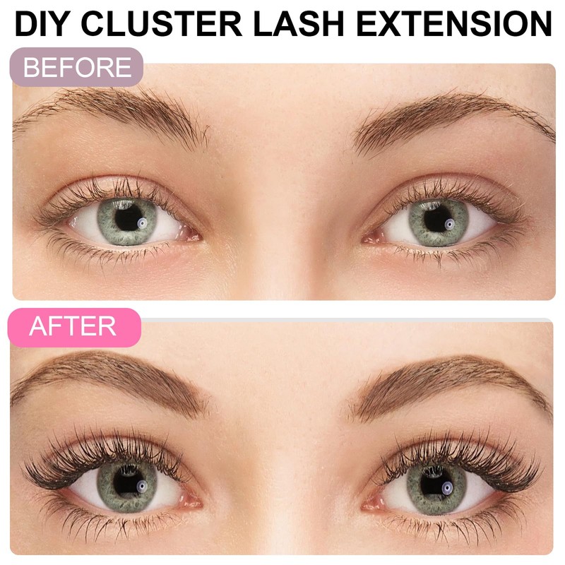 KISSXIAOYA Eyelash Extensions, DIY Custom Cluster Eyelash Tool Set (240