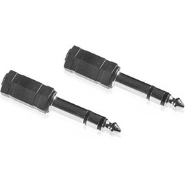 Poppstar - 2x Audio Jack Adapter (3.5mm socket to 6.3mm Plug), Plastic Casing