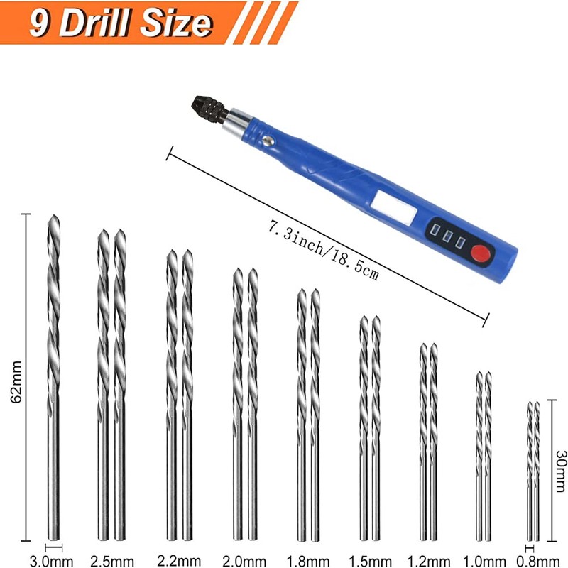 Bjworeye Electric Cordless USB Rechargable Hand Drill Kit for Jewelry