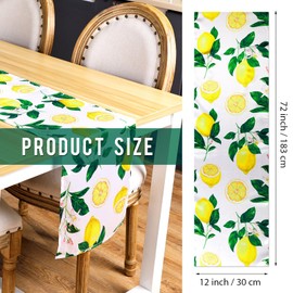 Tomacao 4 Pieces Summer Lemon Table Runner Yellow Lemon Pattern Polyester Table Runner 12 x 72 Inch Machine Washable Table Runner for Indoor Outdoor Events Family Dinner Banquet Parties Celebrations
