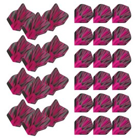 WINMAU Prism Alpha Pattern Design Dart Flights - 10 sets per pack (30 dart flights in total) (Black & Pink)