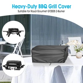 Andacar Grill Cover for Royal Gourmet GT2005 2-Burner, Portable Propane Gas Grill Cover, Outdoor Waterproof Tabletop Grill Covers