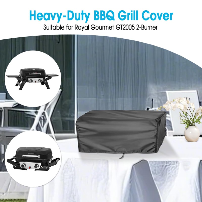 Andacar Grill Cover for Royal Gourmet GT2005 2-Burner, Portable Propane