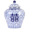 Handmade Blue and White Porcelain Ginger Jar 9.53"H-Chinoiserie Decorative Jar