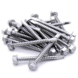 No.8 x 1 (4.2mm x 25mm) Hex Self-Drilling Screw (Flanged) - Stainless Steel (A2) (Pack of 20)