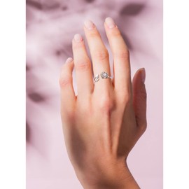 Yearace Fidget Anxiety Rings for Women, Sterling Silver Lotus Moonstone Spinner Ring Engraved True Love Waits, Lotus Natural Blossom Vintage Ring Yoga Jewelry Gifts (Size 6)