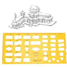 CYSFETENA High Quality Measuring Tool Measuring Stencils, Multifunctional Drawing Stencils, Plastic Geometry Stencil for Office, School Building, Study, Technical Drawing (4351)