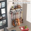 Keebofly Multiple Guitar Wall Mount Hangers with 6-Detachable Hooks &
