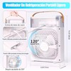 LUXVI Ventilador de Escritorio y Humidificador con Luz LED: Refresca