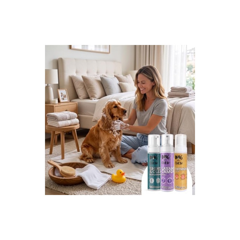 Shampoo en Seco para Perros, Espuma sin Agua, 250 ml