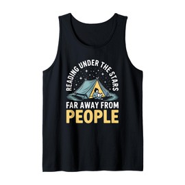 Reading Under The Stars Far Away from People Book Lover Tank Top