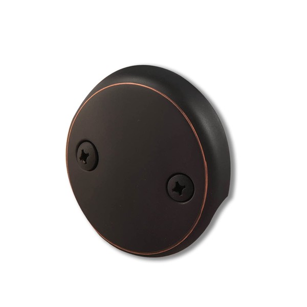 CalcMetal Dual Hole Bathtub Drain Overflow Plate with Two Matching