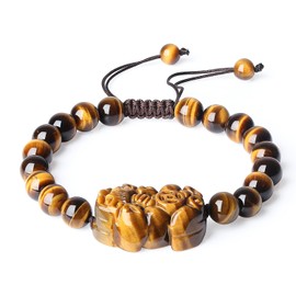 COAI Semi Precious Stone Tiger Eye Womens Stone Beaded Bracelet 8mm