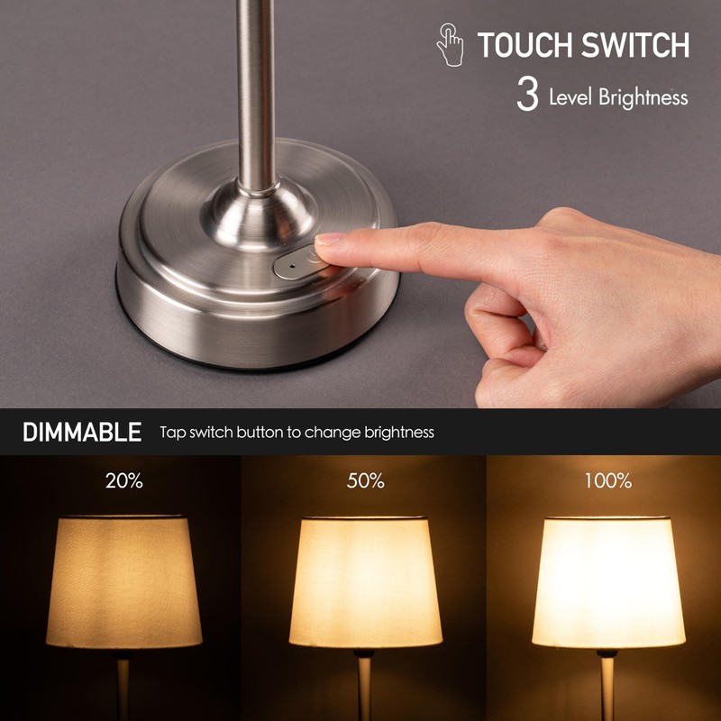O’Bright Seraph - Cordless LED Table Lamp with Dimmer, Built-in