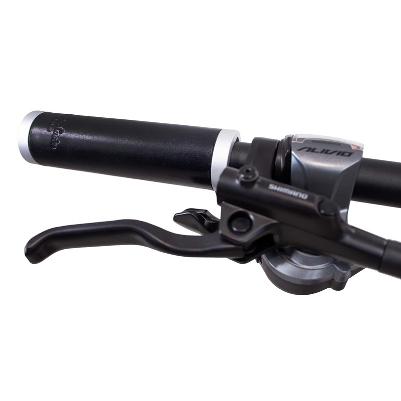 Gusti Gary F. Bicycle Handlebar Grip Leather Black Silver Matt
