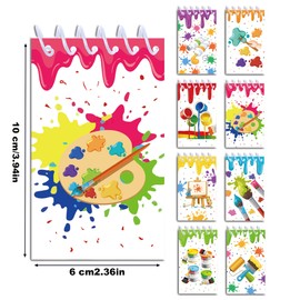 littkeef cliaet 24 Pcs Mini Art Painting Spiral Notebook 3.9 x2.4 Inch Art Paint Watercolor Journal Lined Memo Pad Preppy Mini Top Spiral Notebook Office Supplies for Art Party Favors