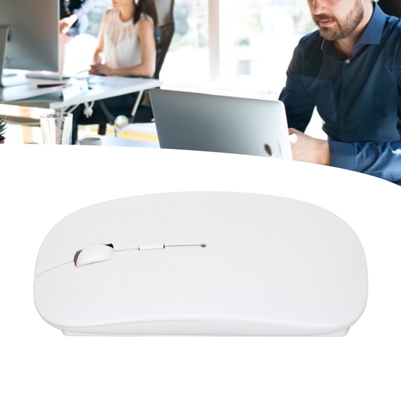 Wireless Mouse 2.4G Dual Mode 1200DPI Sensitive Slim White Laptop