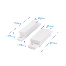 FOCMKEAS 2Pcs Magnetic Reed Switch Wired Surface Mount Normally Closed NC Contact Sensor Alarm Magnetic Door Switch with 2 Wires, PVC, MC-31