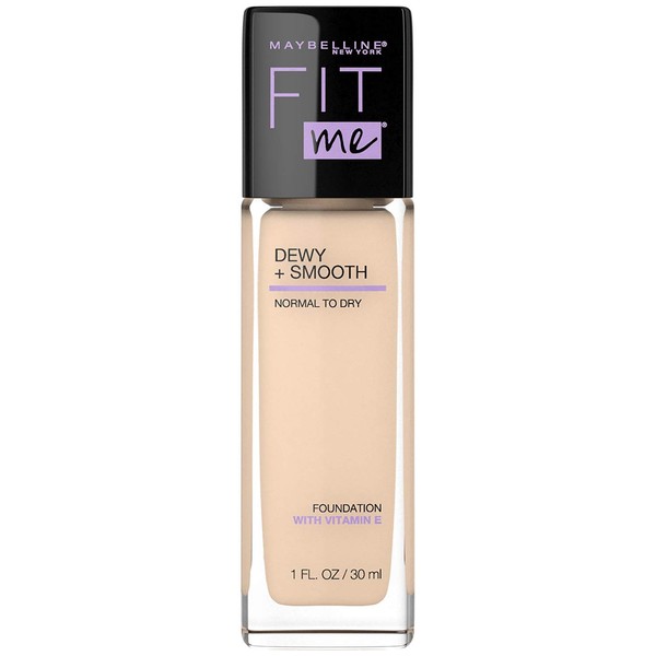 Maybelline New York Fit Me Dewy + Smooth Foundation, Porcelain, 1 Fl. Oz (Pack of 1) (Packaging May Vary)
