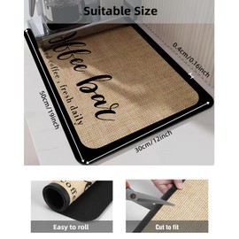MOKUYOBY Coffee Mat 12"x19" Coffee Bar Mat Rubber Backed Bar Accessories Super Absorbent Dish Drying Mats for Kitchen Counter, Fit Under Coffee Maker Espresso Machine Dish Rack (Cream)