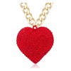 OSCCI Crystal Red Heart Necklace Hip Hop Gold Chunky Choker