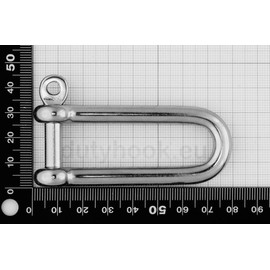 Stainless Steel Shackle Long Shape with Captive Bolt ¨ 8 mm A4 AISI 316