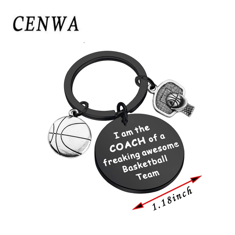 CENWA Basketball Coach Keychain - Sports Gift for Coach -