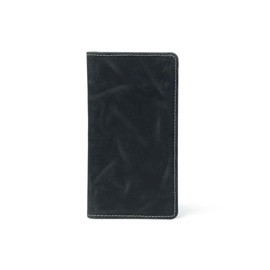 Jajmo Legacy Long Bifold Top-Grain Leather Wallet for Men, 11 Compartments, Slim Design with Checkbook Sleeve, ID Slot & Card Holders (Black)